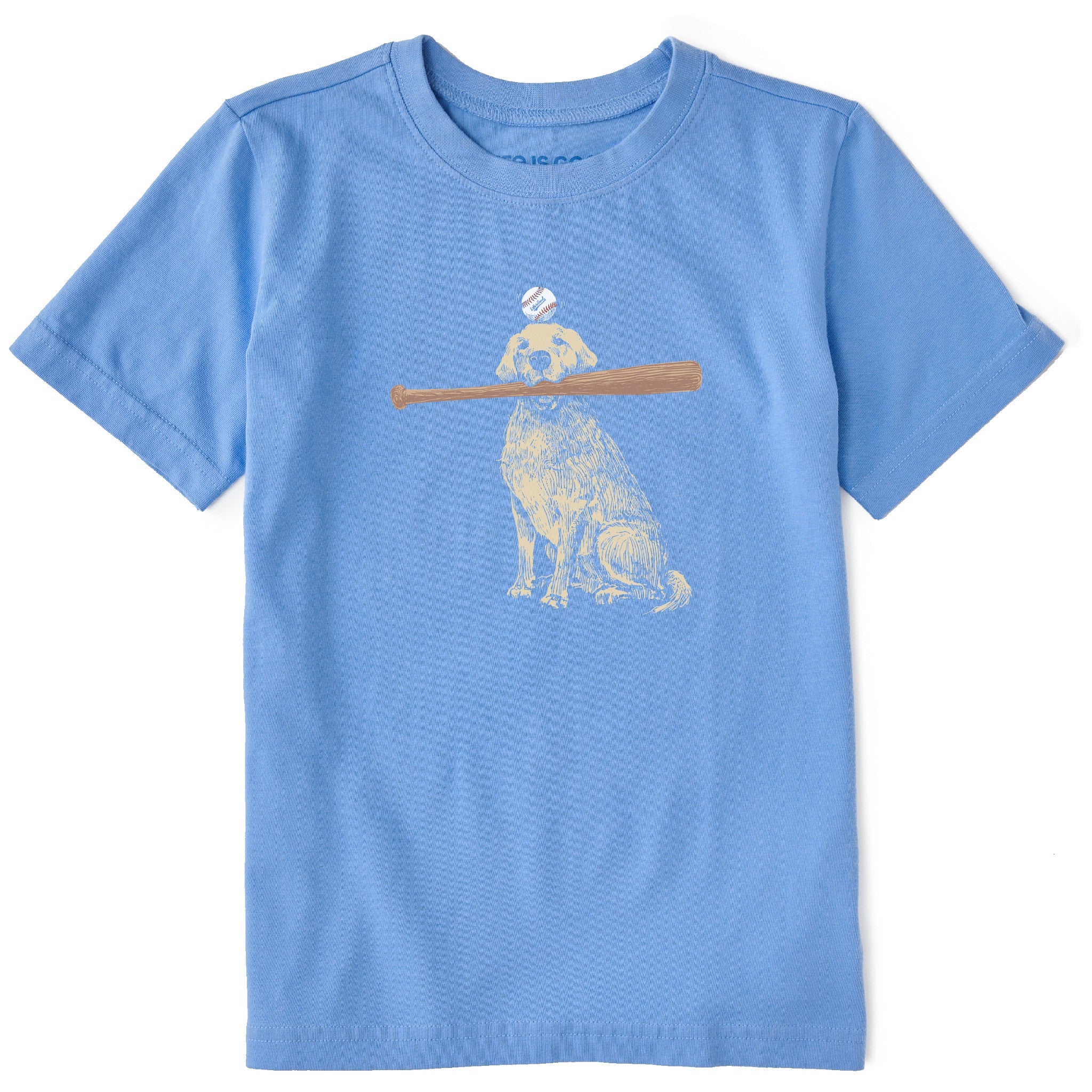 Kids Dog with Bat and Ball Short Sleeve Crusher Tee