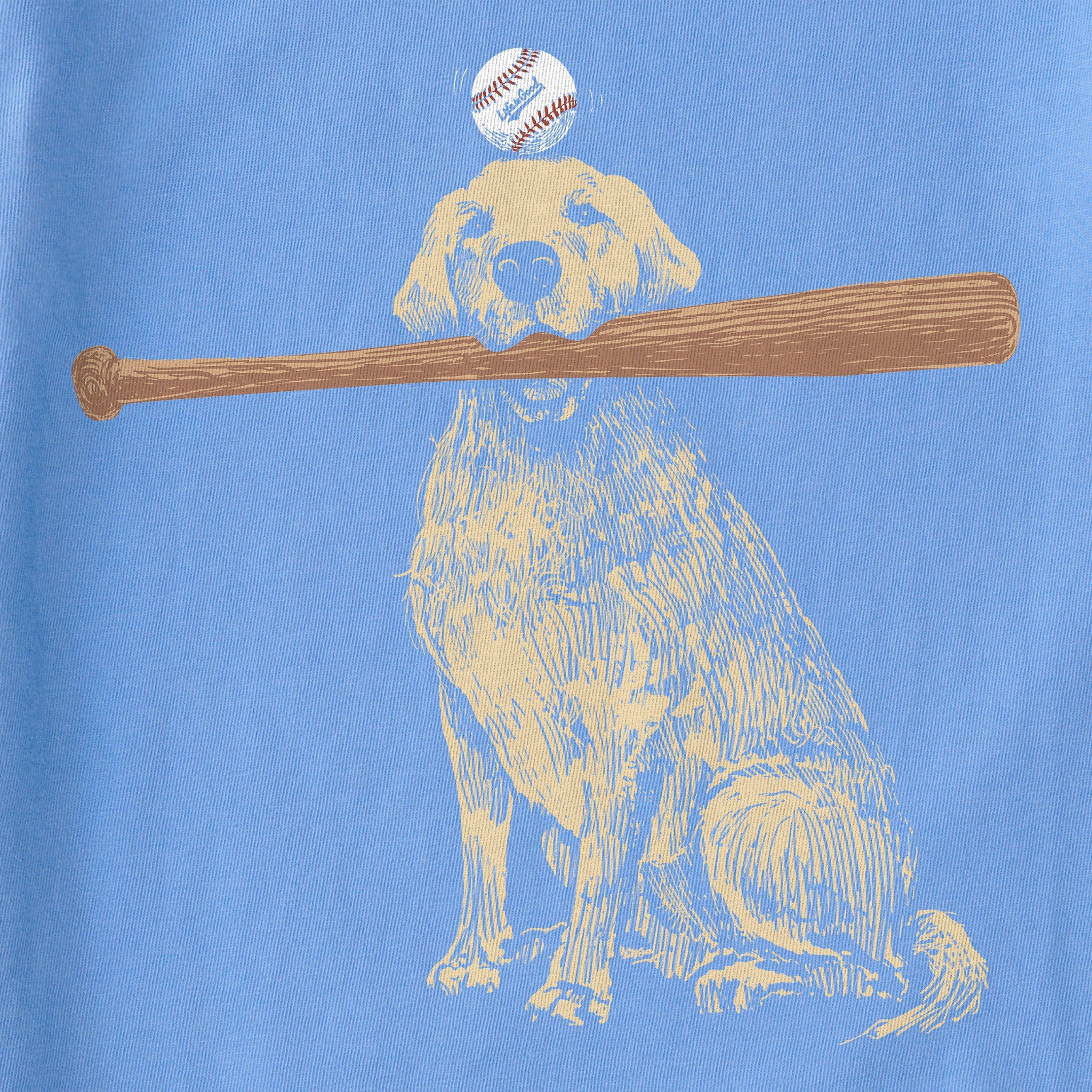 Kids Dog with Bat and Ball Short Sleeve Crusher Tee
