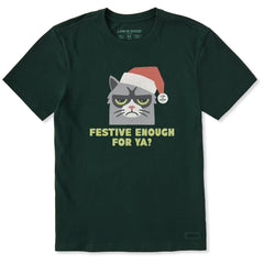 Men's Festive Enough For Ya? Short Sleeve Crusher Tee