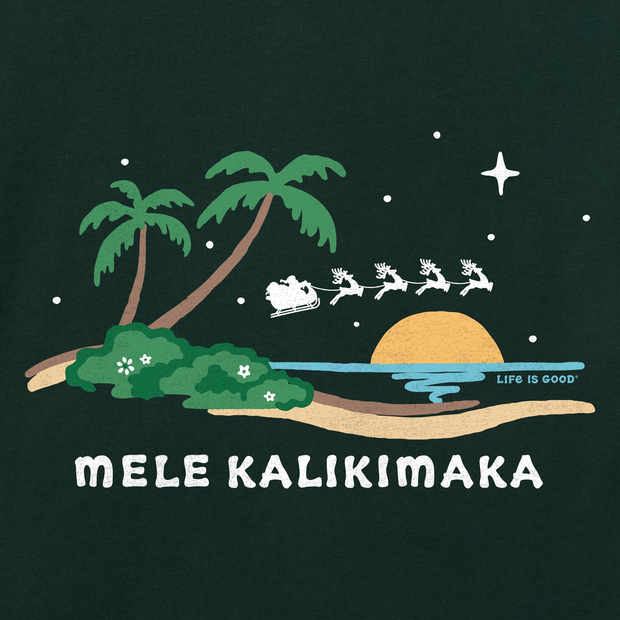 Men's Mele Kalikimaka Beach Short Sleeve Crusher Tee