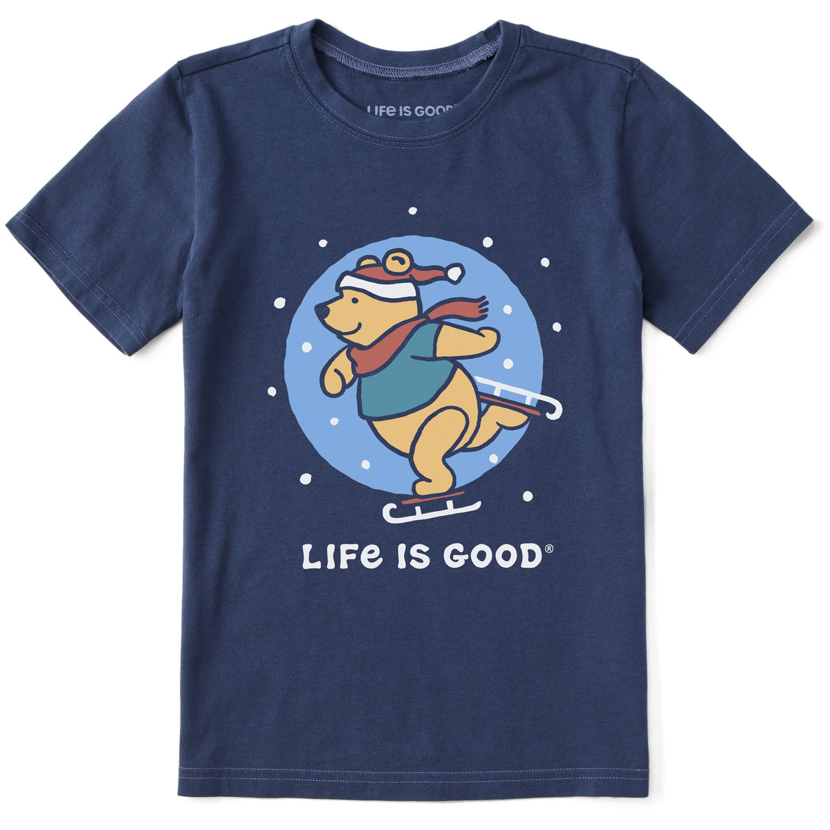 Kids Winnie Ice Skating Short Sleeve Crusher Tee
