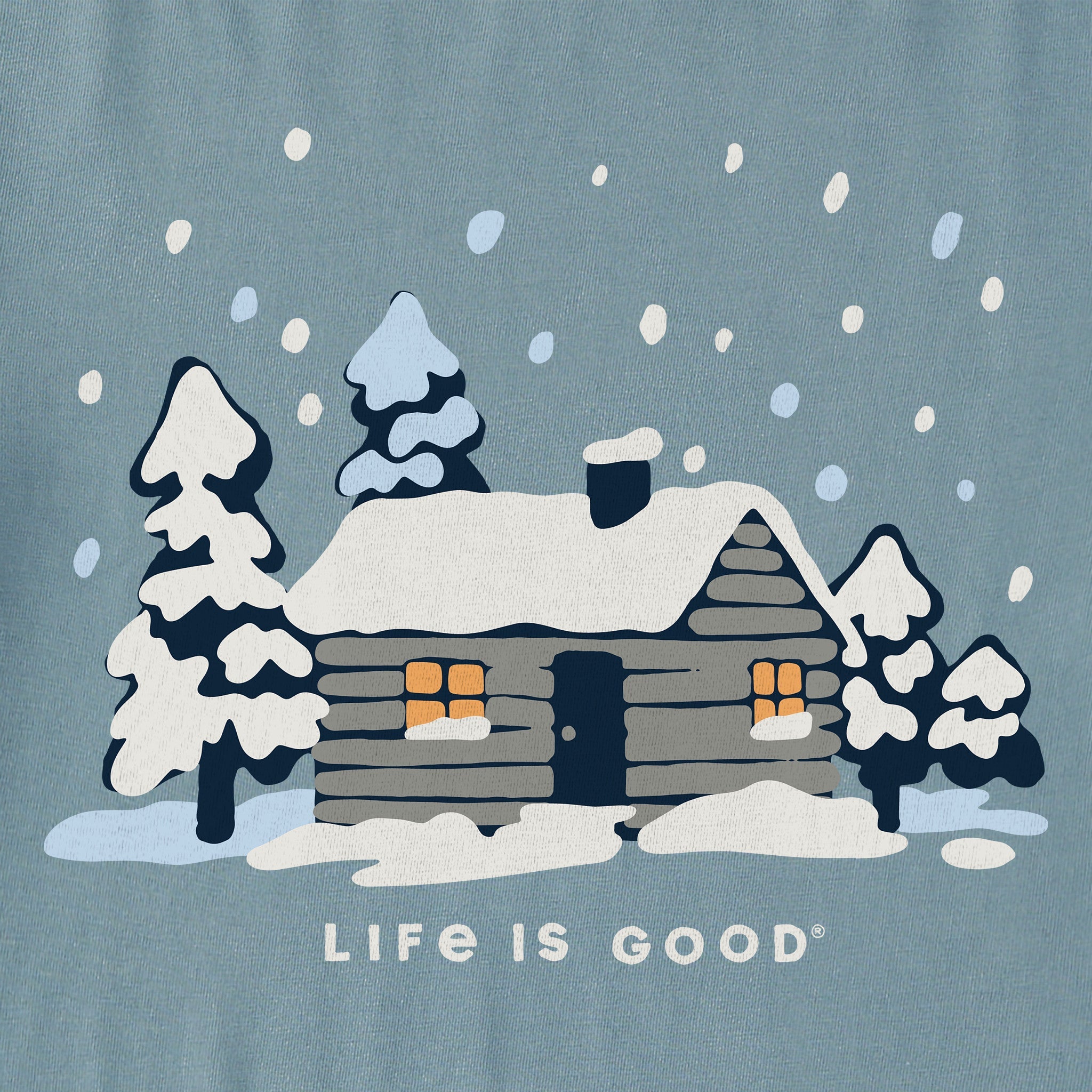 Men's Snowy Cabin in the Woods Short Sleeve Crusher Tee