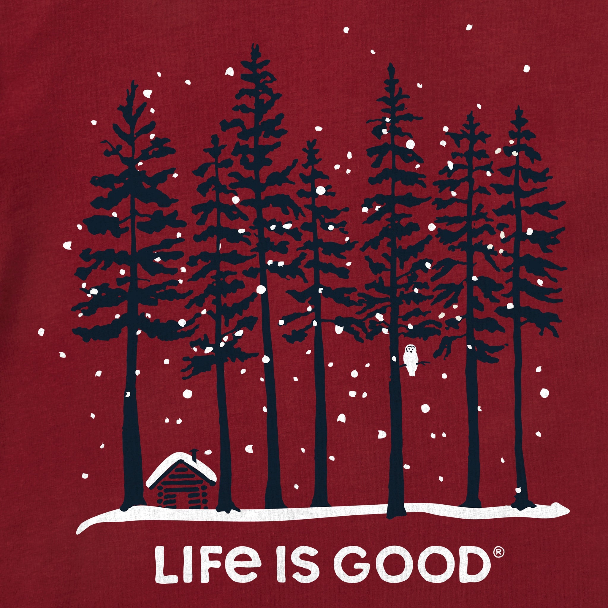 Men's Snowy Owl Tall Pines Short Sleeve Crusher Tee