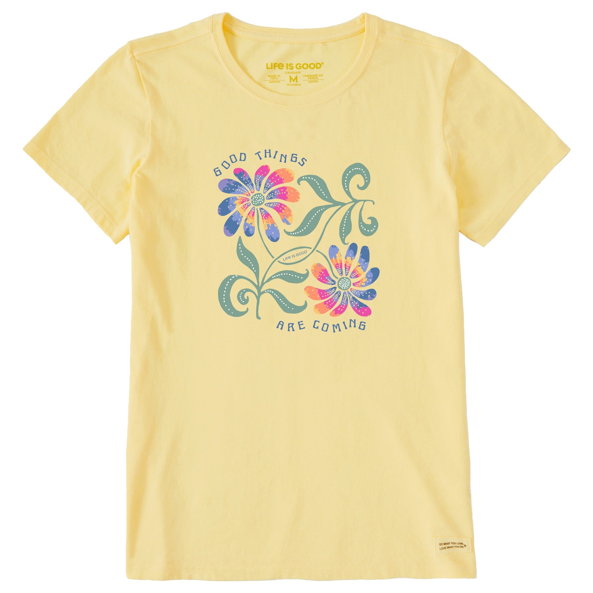 Women's Good Things Flower Tie Dye Short Sleeve Tee