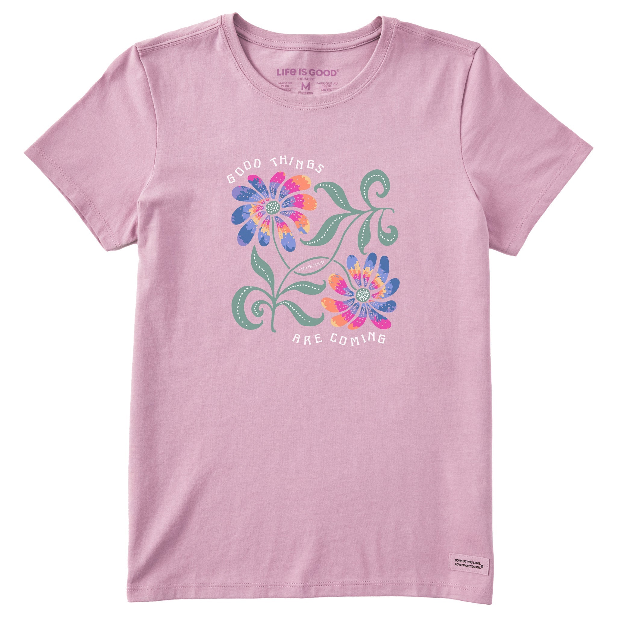 Women's Good Things Flower Tie Dye Short Sleeve Tee