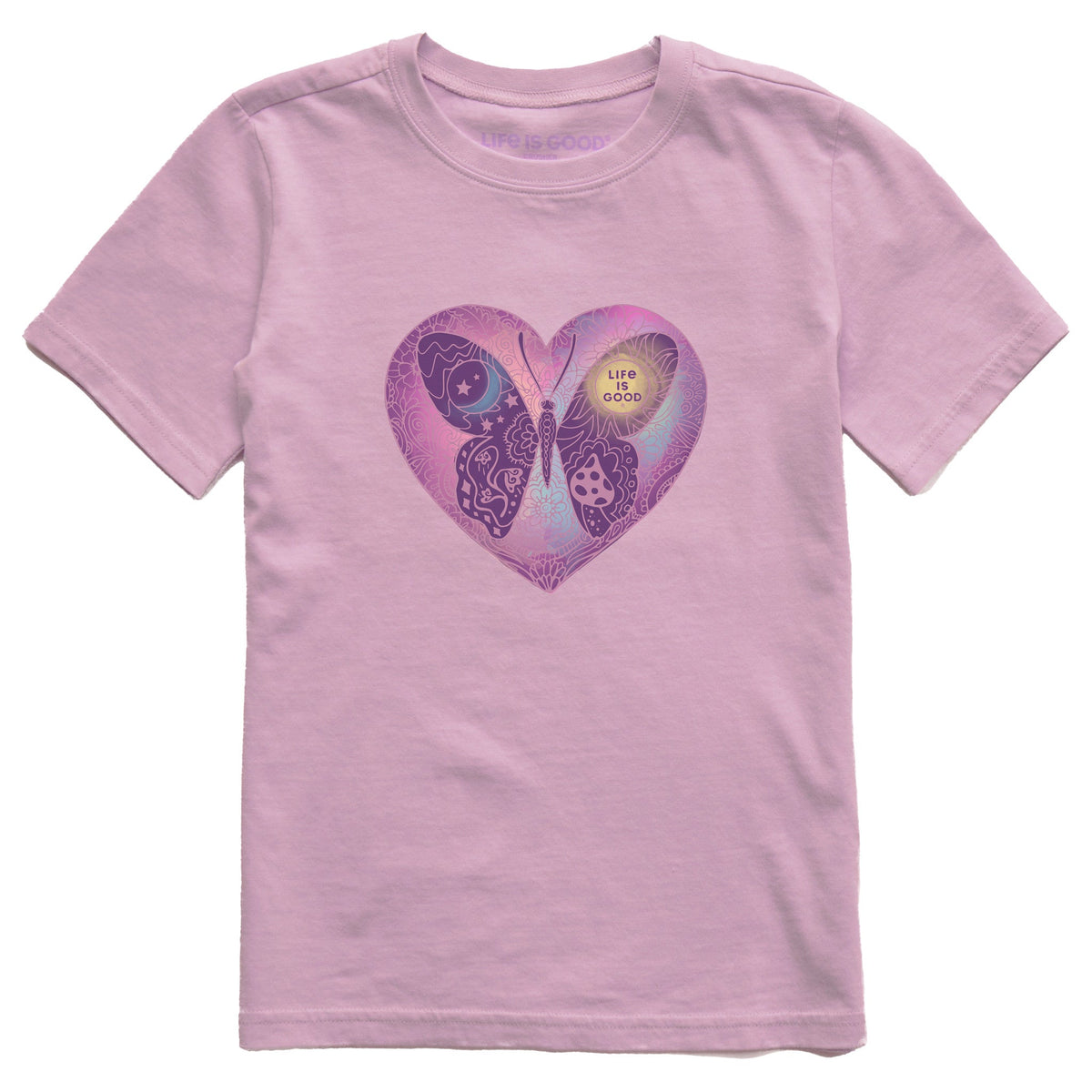 Kids Butterfly in Heart Short Sleeve Crusher Tee
