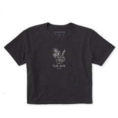 Women's Half Full of Flowers Short Sleeve Crusher Boxy Tee