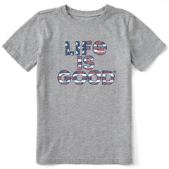 Kids Scribble Flag Stack Short Sleeve Crusher Tee