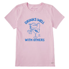 Women's Drinks Well with Others Seagull Martini Short Sleeve Tee
