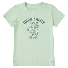 Women's Drive Safely Frog Golf Short Sleeve Crusher Tee