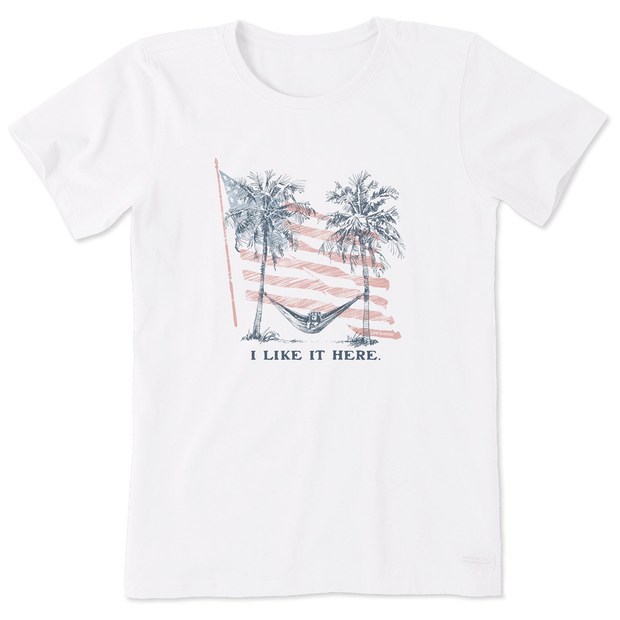 Women's I Like It Here Flag Hammock Short Sleeve Tee