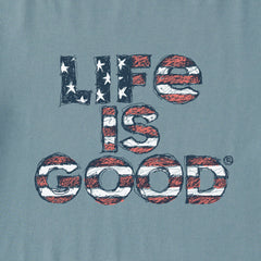 Men's Scribble Flag Stack Short Sleeve Crusher Tee