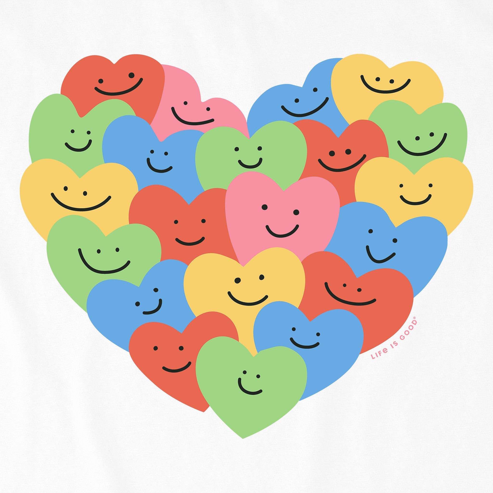 Kids Smiley Hearts Short Sleeve Crusher Tee