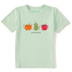 Kids Fruit Cats Short Sleeve Crusher Tee