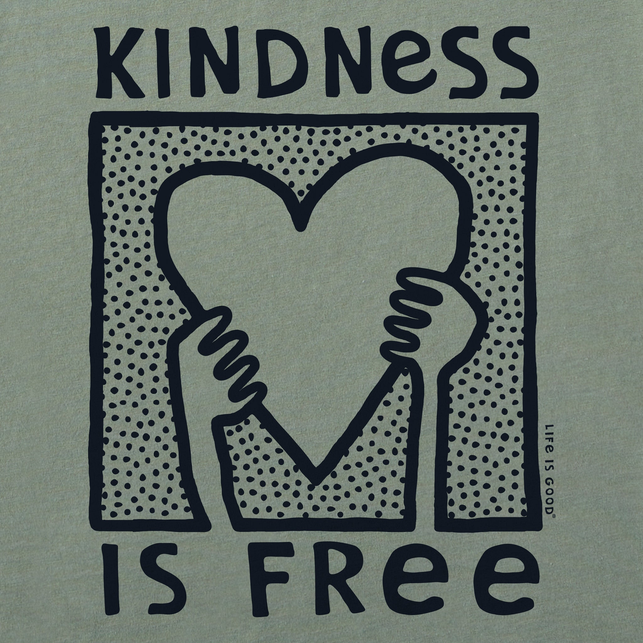 Women's Kindness is Free Heart Short Sleeve Crusher Boxy Tee