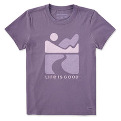 Women's Clean Mountain Scene Short Sleeve Crusher Tee
