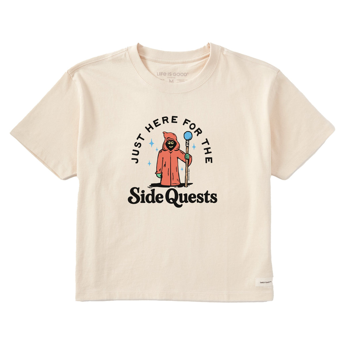 Women's Just Here for the Side Quests Short Sleeve Crusher Boxy Tee
