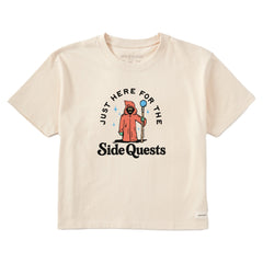 Women's Just Here for the Side Quests Short Sleeve Crusher Boxy Tee