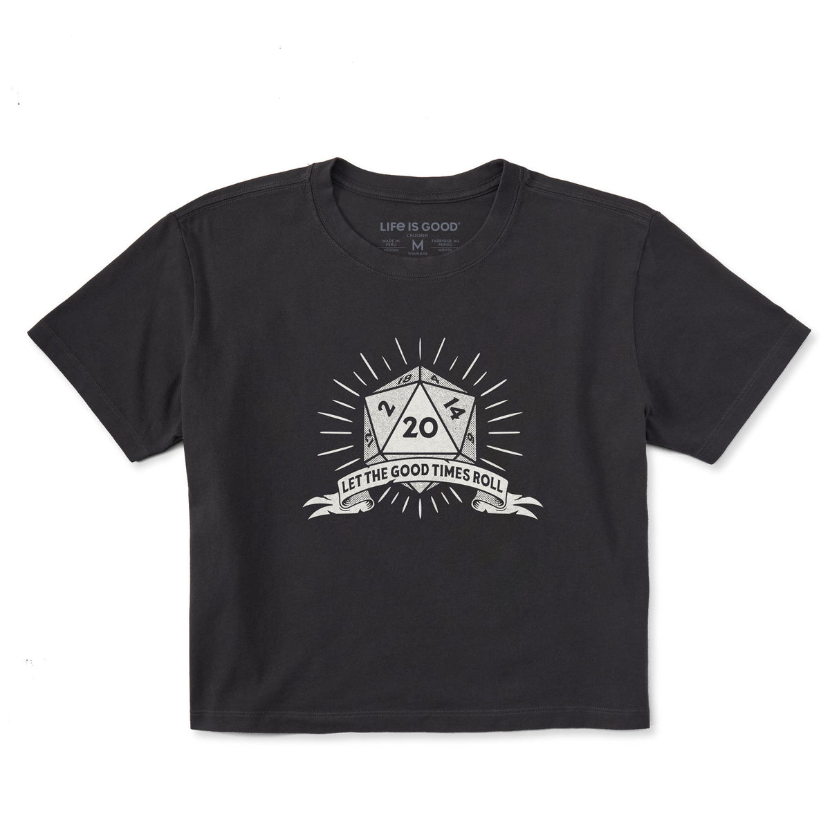 Women's Let the Good Times Roll Die Short Sleeve Crusher Boxy Tee