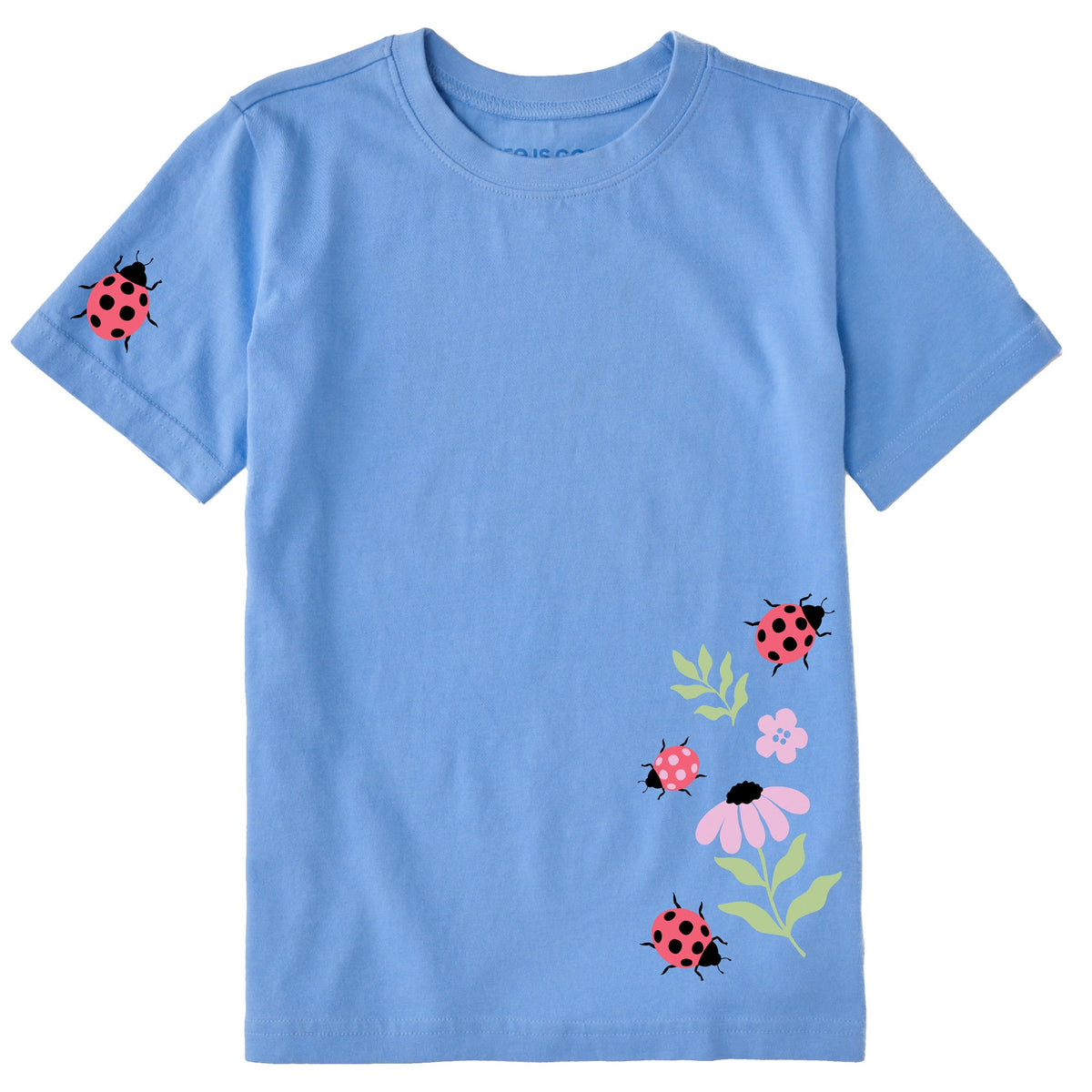 Kids Lady Bugs and Flowers Short Sleeve Crusher Tee
