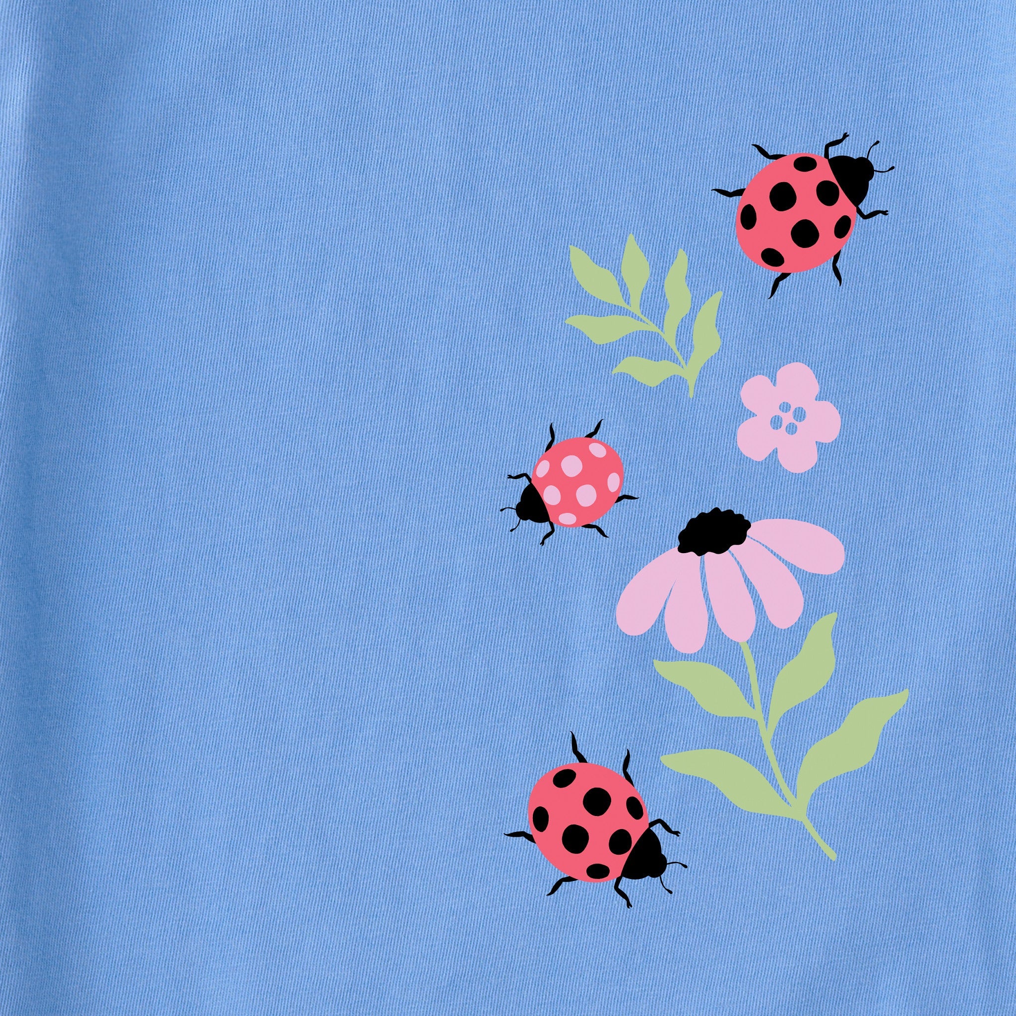 Kids Lady Bugs and Flowers Short Sleeve Crusher Tee