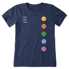 Women's How Are You Faces Short Sleeve Crusher Tee