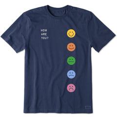 Men's How Are You Faces Short Sleeve Crusher Tee