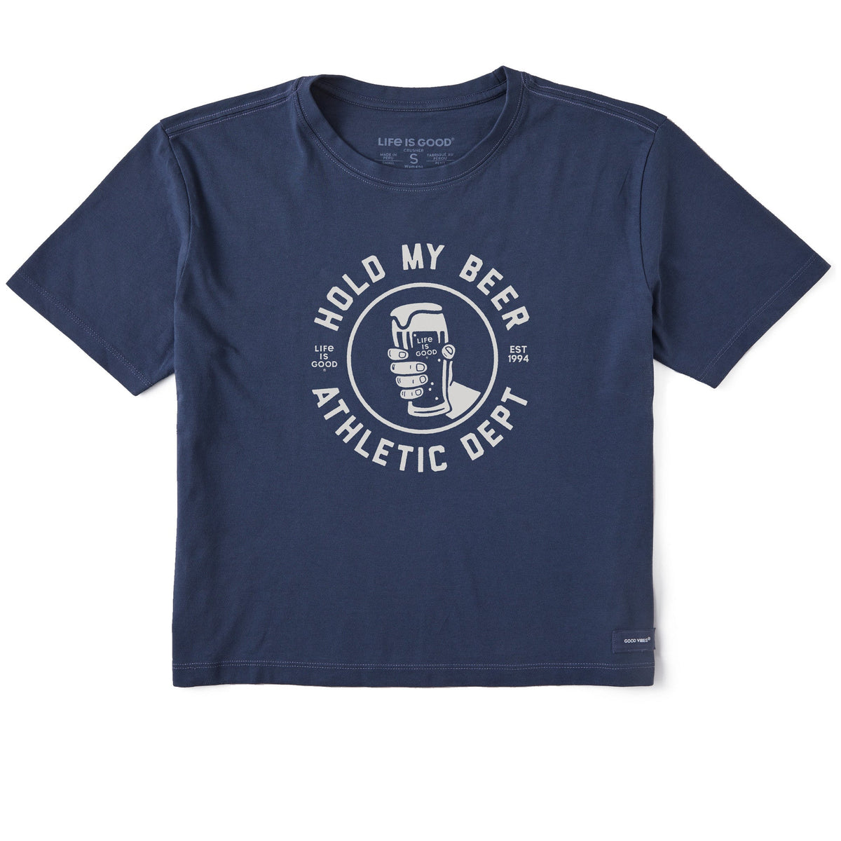 Women's Hold My Beer Athletic Dept Short Sleeve Crusher Boxy Tee