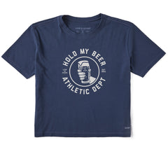 Women's Hold My Beer Athletic Dept Short Sleeve Crusher Boxy Tee