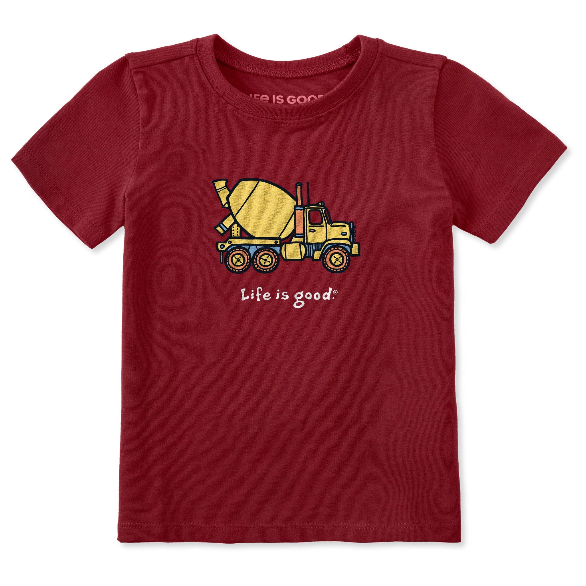 Toddler Big Cement Mixer Short Sleeve Crusher Tee