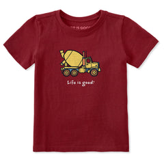 Toddler Big Cement Mixer Short Sleeve Crusher Tee