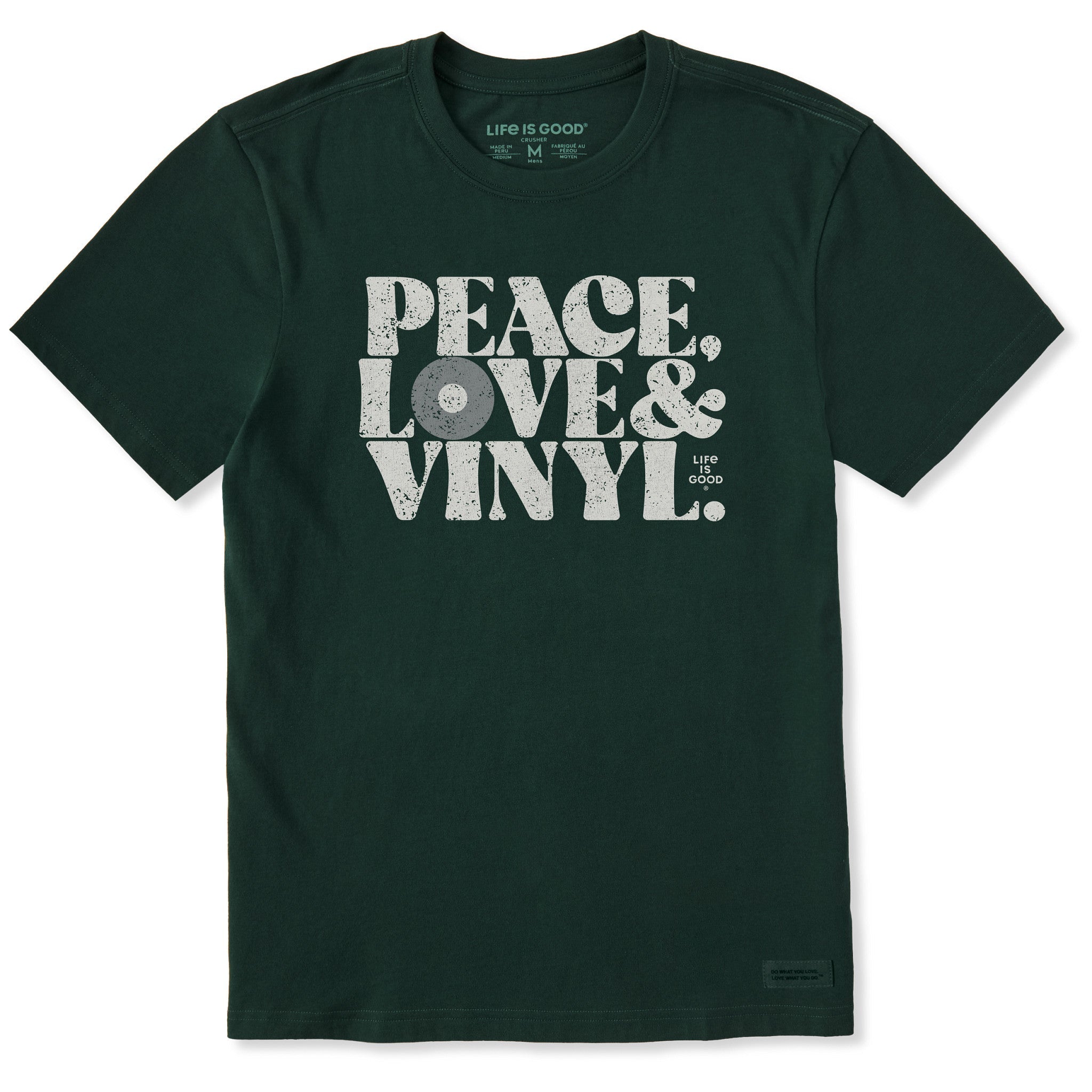 Men's Peace Love & Vinyl Short Sleeve Crusher Tee