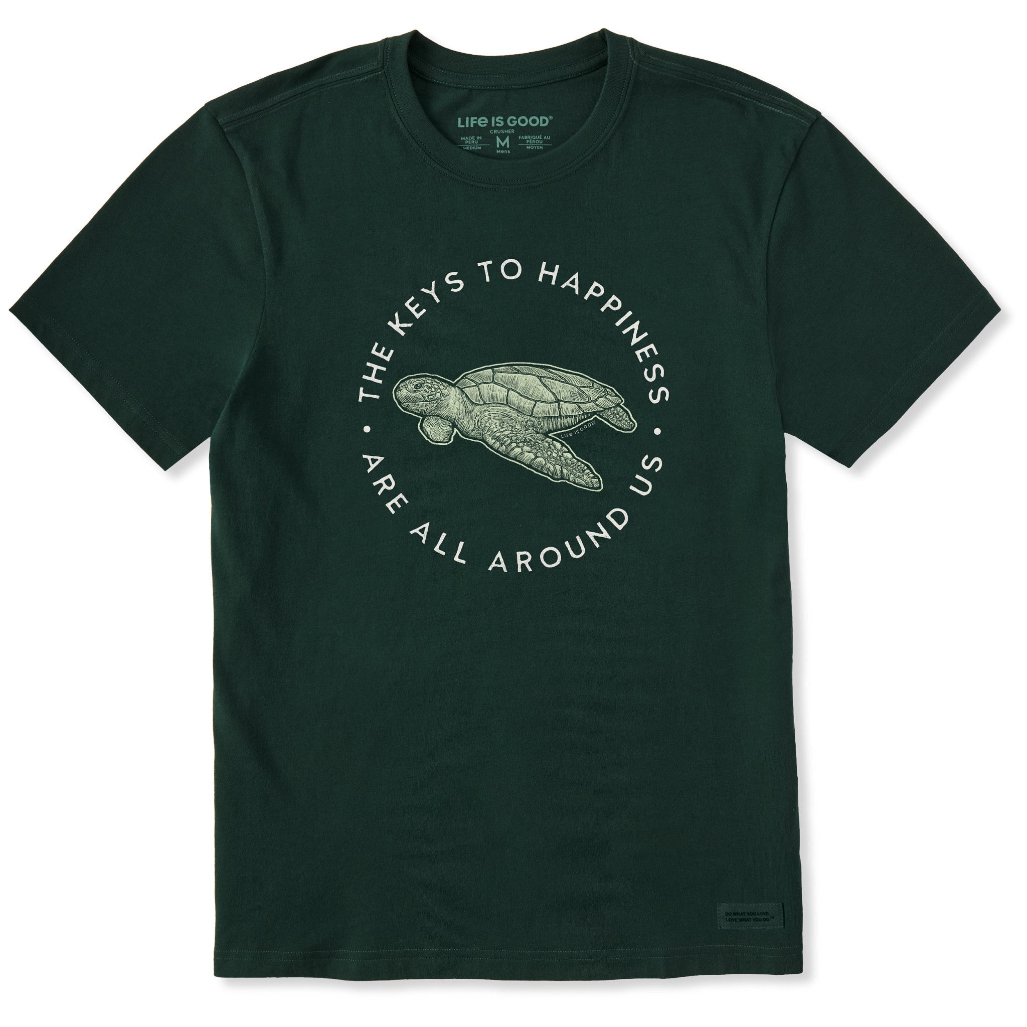 Men's Keys to Happiness Turtle Short Sleeve Crusher Tee