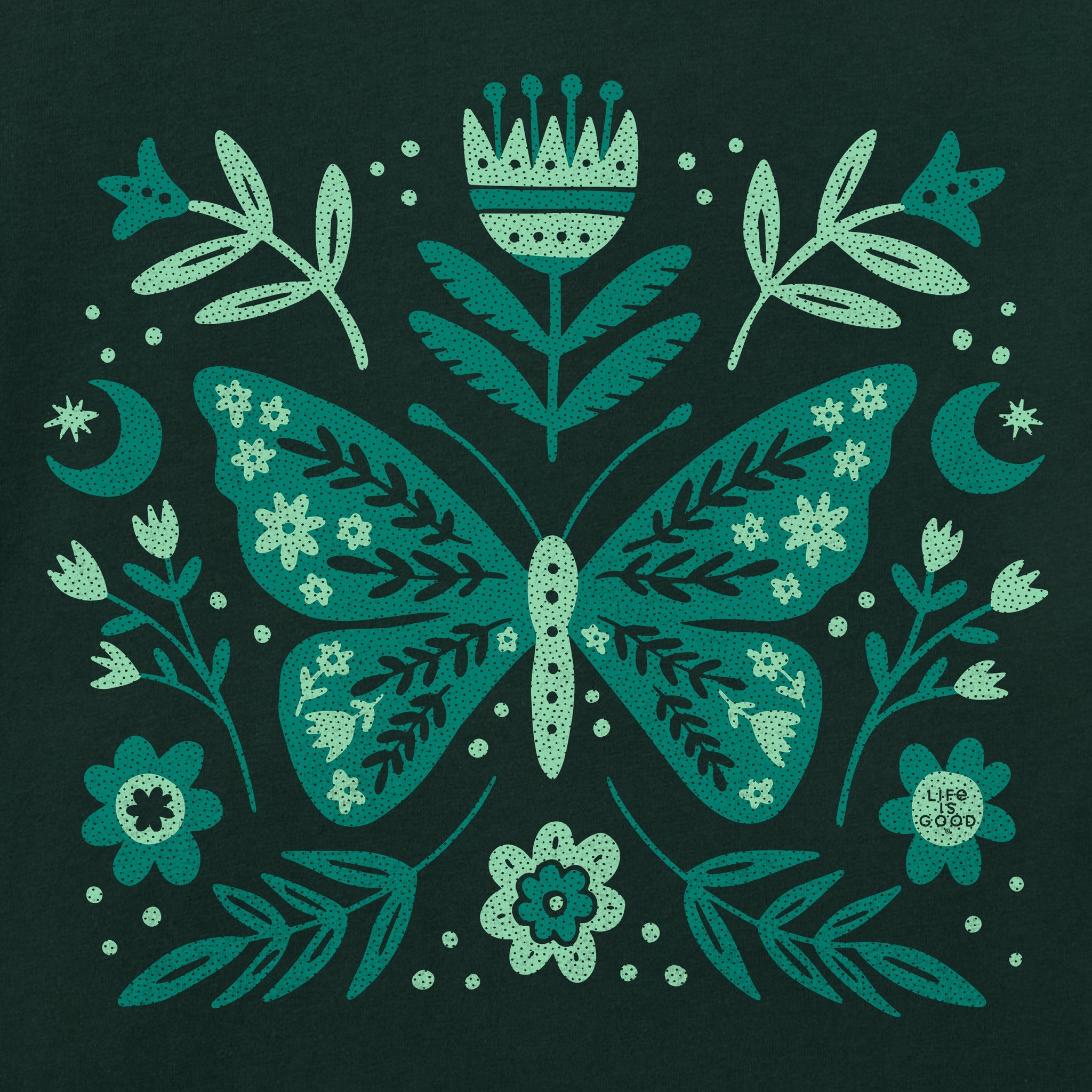Women's Butterfly Pattern Short Sleeve Crusher Tee