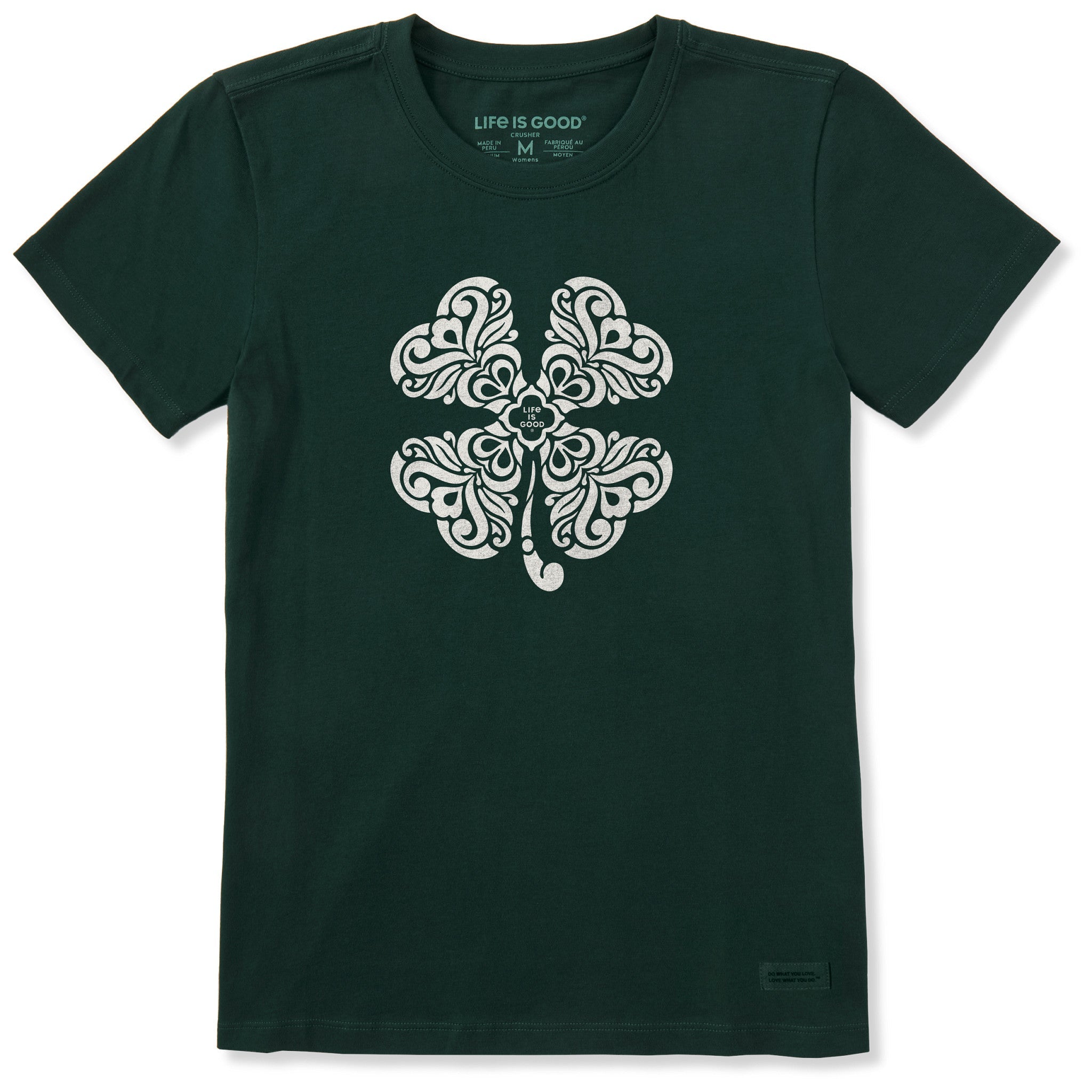 Women's 4 Leaf Clover Swirl Short Sleeve Crusher Tee