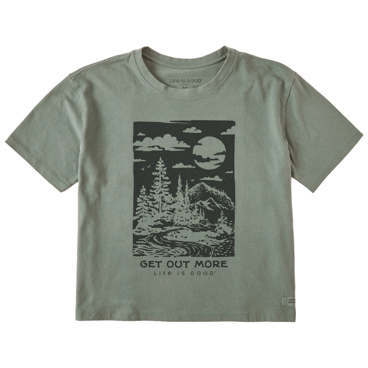 Women's Get Out More Stamp Short Sleeve Crusher Boxy Tee