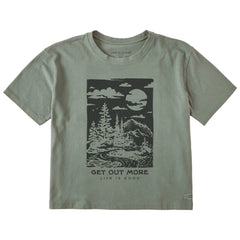Women's Get Out More Stamp Short Sleeve Crusher Boxy Tee