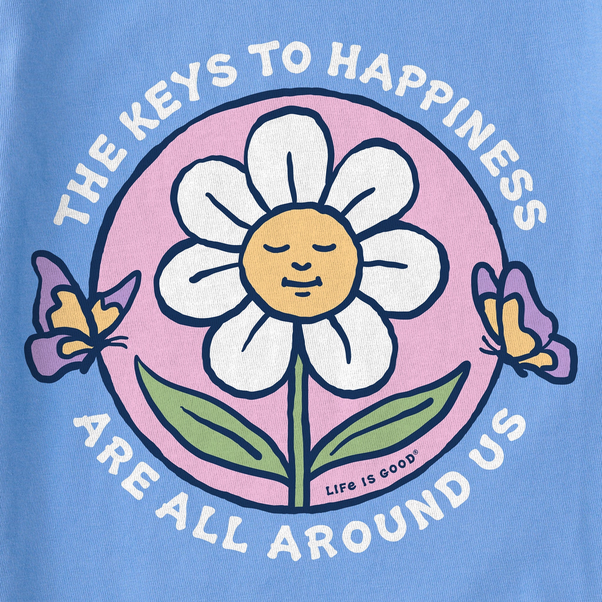 Women's Keys to Happiness Flower Short Sleeve Crusher Boxy Tee