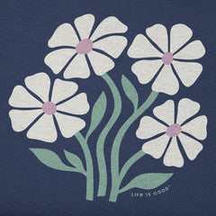 Women's Four Flower Circle Short Sleeve Crusher Boxy Tee
