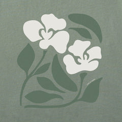 Women's Abstract Flowers Short Sleeve Crusher Tee