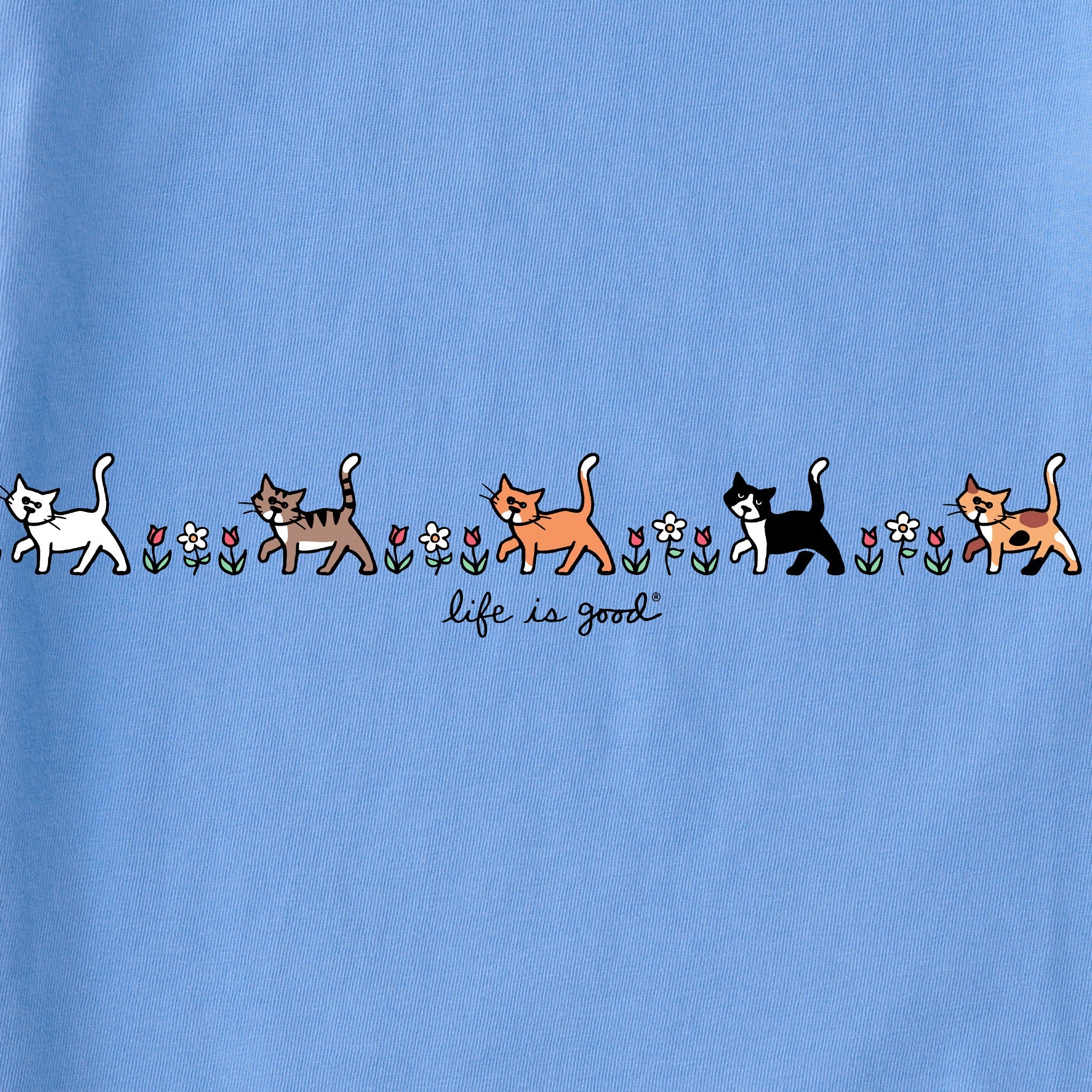 Kids Vintage Cats in Flowers Short Sleeve Crusher Tee