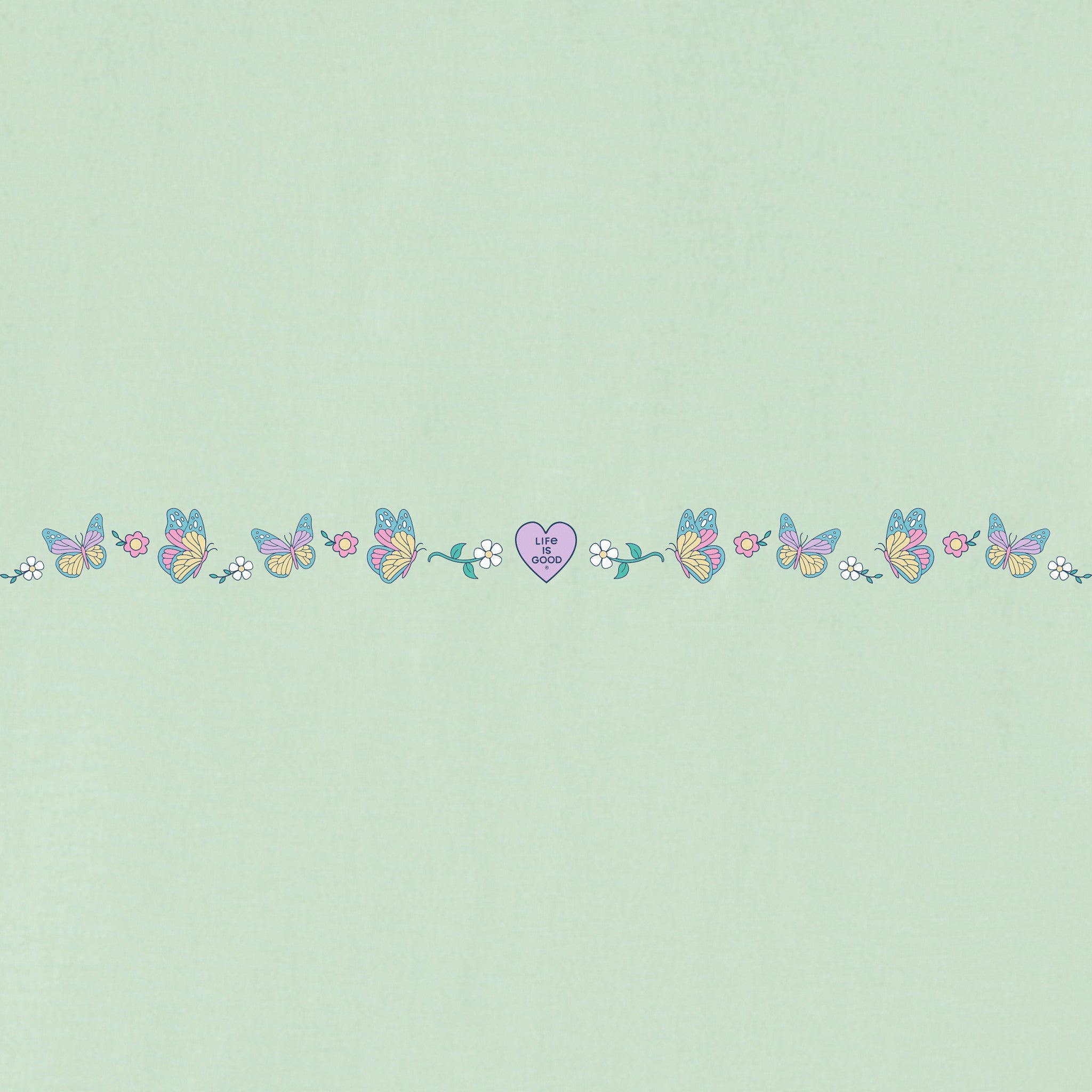 Kids Floral Butterfly Heart Short Sleeve Crusher Tee