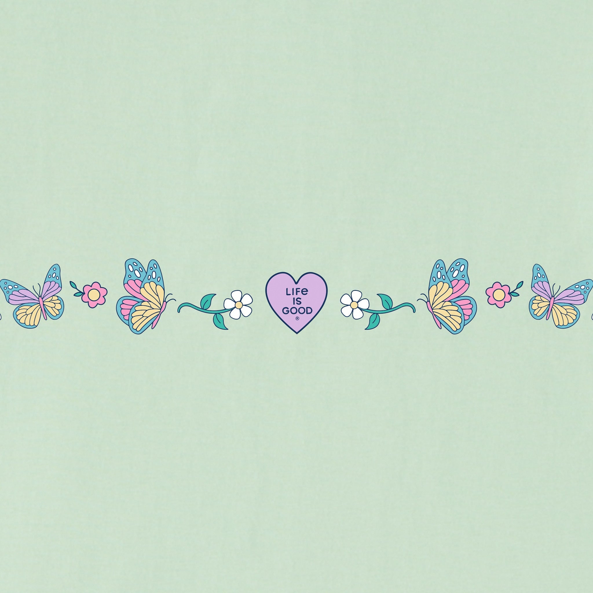 Toddler Floral Butterfly Heart Short Sleeve Crusher Tee