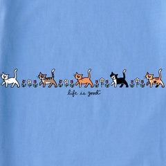 Toddler Vintage Cats in Flowers Short Sleeve Crusher Tee