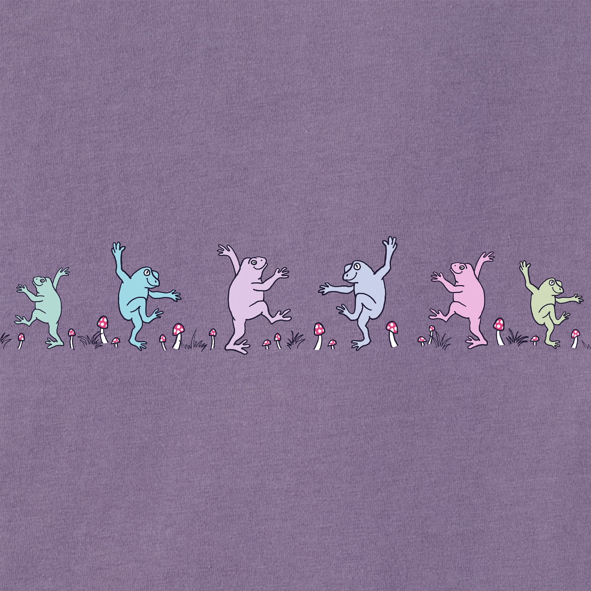 Women's Dancing Frogs Mushrooms Short Sleeve Crusher Boxy Tee