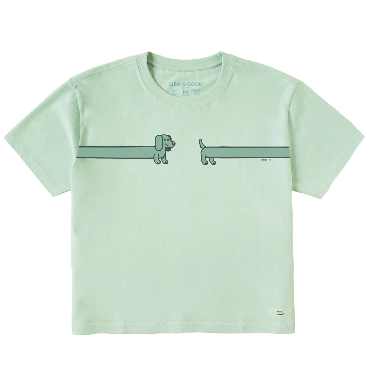 Women's Happy Dachshund Short Sleeve Crusher Boxy Tee