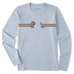 Women's Happy Dachshund Long Sleeve Crusher Tee