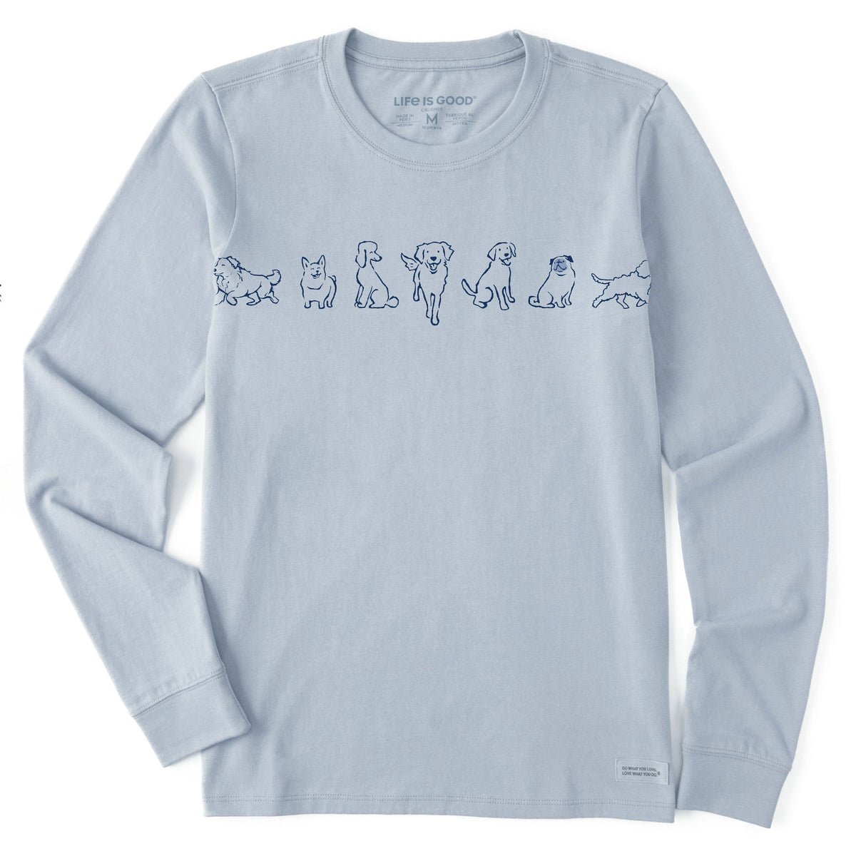 Women's Inkbrush Pups Long Sleeve Crusher Tee