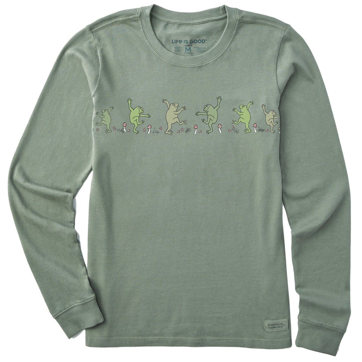 Women's Dancing Frogs Mushrooms Long Sleeve Crusher Tee
