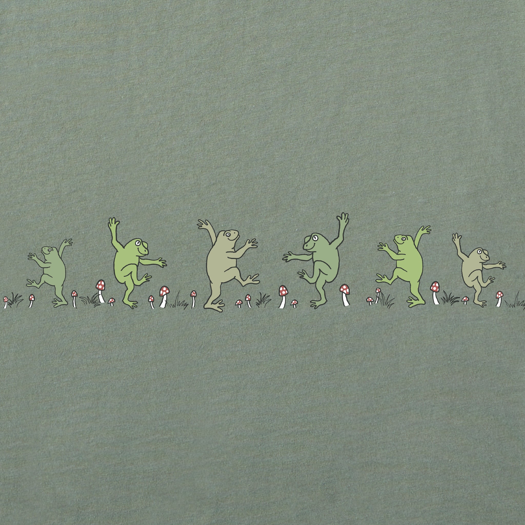 Women's Dancing Frogs Mushrooms Long Sleeve Crusher Tee